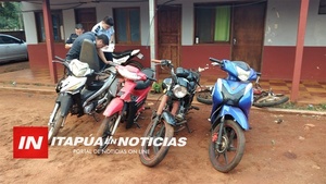 LO POSITIVO: POLICÍA RECUPERÓ 4 MOTOCICLETAS HURTADAS EN OBLIGADO. - Itapúa Noticias