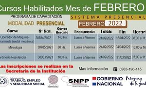 SNPP convoca a cursos