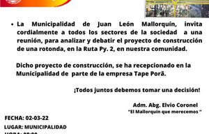 Debatirán sobre construcción de rotonda en Mallorquín