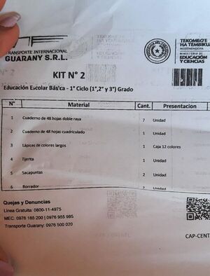 Kits  llegan sin lápices ni bolígrafos, pese a millonaria inversión del MEC