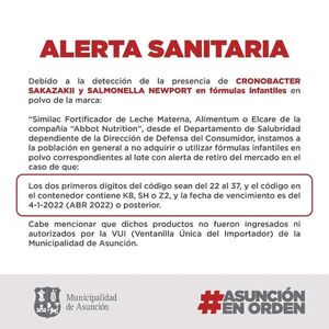 Alertan sobre cronobacter y salmonella en fórmulas infantiles - Nacionales - ABC Color