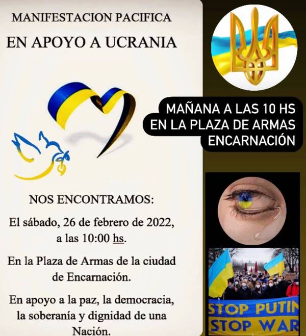 Crónica / Comunidad ucraniana en Itapúa convoca a una manifestación por la paz