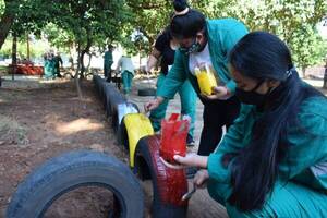 Crónica / Con cubiertas recicladas dan color a las plazas de Asunción