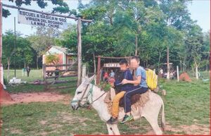 Ni moto ni bici, van a la escuela en un burro