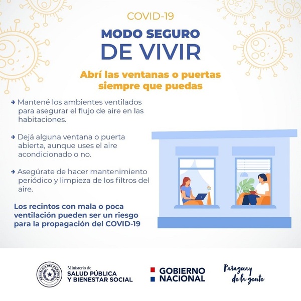 La ventilación de ambientes cerrados debe ser constante para evitar el contagio de enfermedades - .::Agencia IP::.