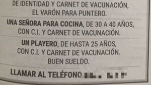 Piden carnet de vacunación como requisito para trabajar