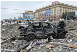Brutal bombardeo en el edificio administrativo de Járkov, la segunda ciudad más grande de Ucrania