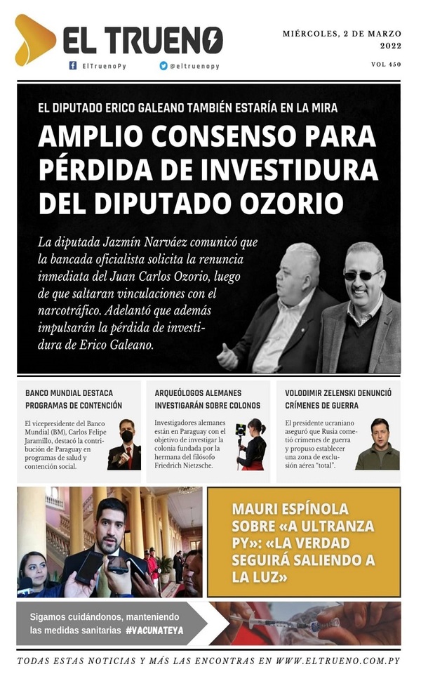 Portadas de este miércoles 2 de marzo de 2022