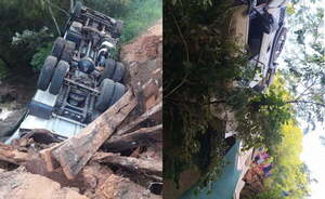 Camión cae de un precario puente de madera en R.I 3 Corrales - Noticiero Paraguay