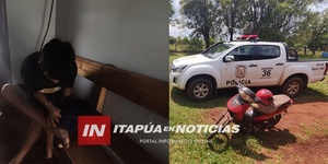 RECUPERAN MOTOCICLETA HURTADA Y APREHENDEN AL SOSPECHOSO - Itapúa Noticias