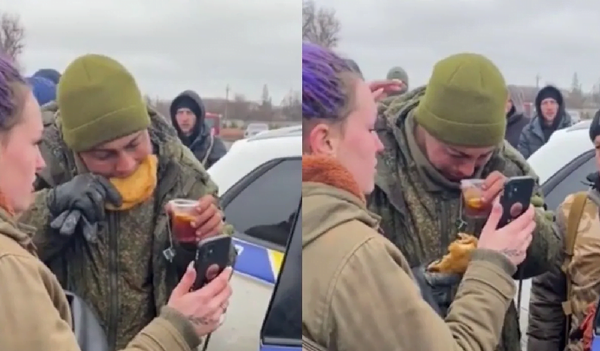 Soldado ruso llora cuando ucranianos le dan de beber y llaman a su madre - Noticiero Paraguay