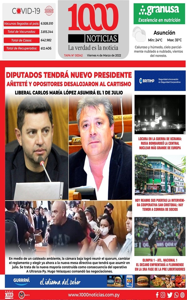Portadas de este viernes 4 de marzo de 2022