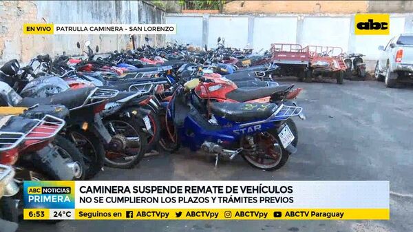 Caminera suspende remate de vehículos - ABC Noticias - ABC Color