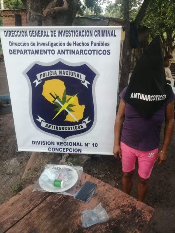Detienen a presunta vendedora de crack en Concepción