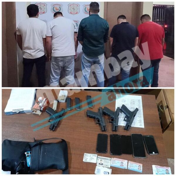 Aprendieron a cinco hombres e incautaron armas en PJC