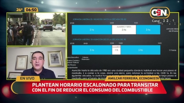 Plantean horario escalonado para transitar con el fin de reducir el consumo del combustible - C9N