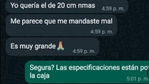 Se quejó con tienda porque le mandaron tamaño equivocado de "juguetito"