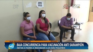 Baja concurrencia para vacunación anti sarampión - SNT