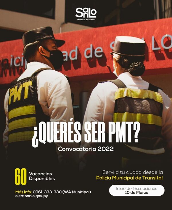 San Lorenzo: Lanzan convocatoria para cubrir 60 puestos para PMT » San Lorenzo PY