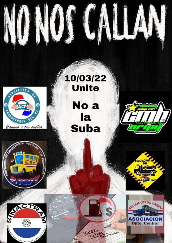 Siete gremios encabezarán mañana una marcha contra la suba del precio del combustible - Nacionales - ABC Color