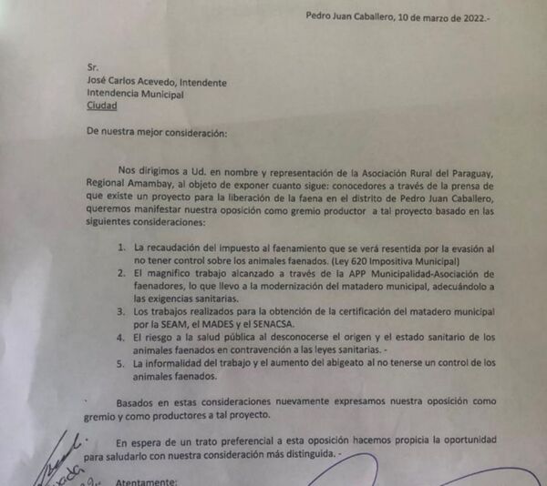 Desatinada interpretación de la ARP Amambay sobre Proyecto de Ordenanza - Radio Imperio