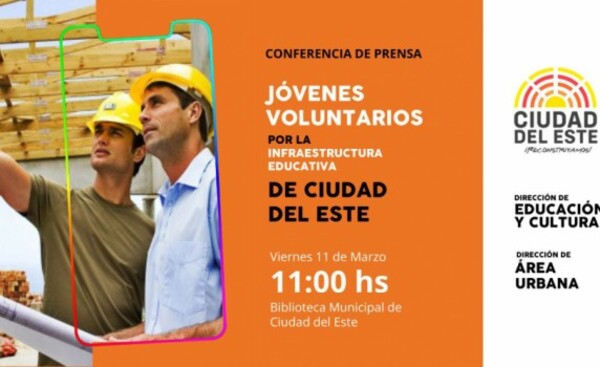 Convocarán a jóvenes voluntarios por la infraestructura educativa