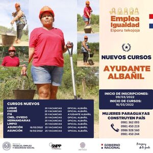 Ministerio de trabajo invita a mujeres a inscribirse en cursos de albañilería » San Lorenzo PY