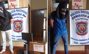Dos detenidos con computadora hurtada del Registro Electoral