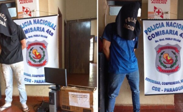 Dos detenidos con computadora hurtada del Registro Electoral