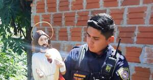 La Nación / Apresan a sospechoso de hurtar estatuillas de santos de iglesia de Villa Elisa