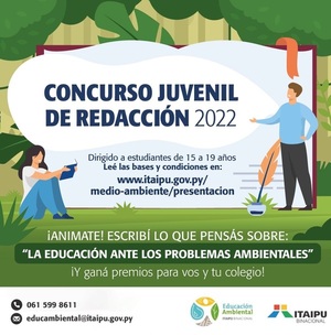Extienden periodo para postular a concurso de redacción sobre problemática ambiental - .::Agencia IP::.