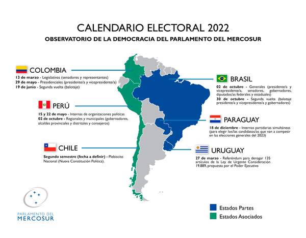Año de comicios en América del Sur: Los ciudadanos elegirán a sus nuevos representantes