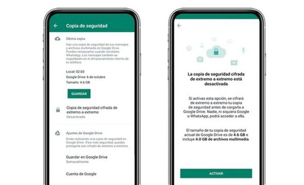 Cómo proteger los chats de WhatsApp que se guardan en Google Drive o iCloud de Apple