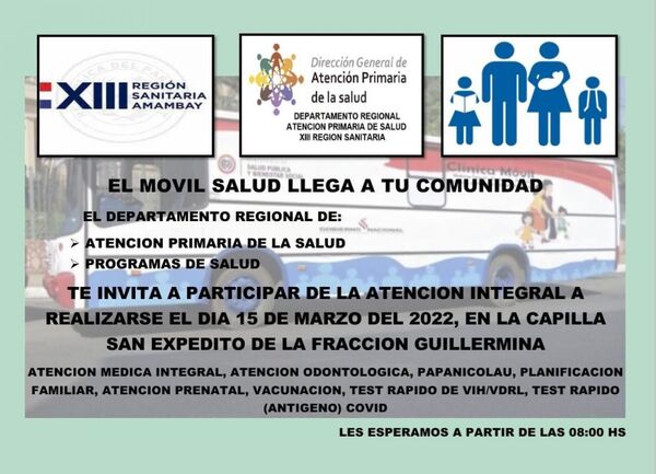 Móvil salud de la XIII Región Sanitaria en la fracción Villa Guillermina - Radio Imperio