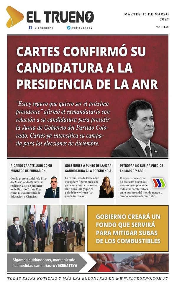 Portadas de este martes 15 de marzo de 2022
