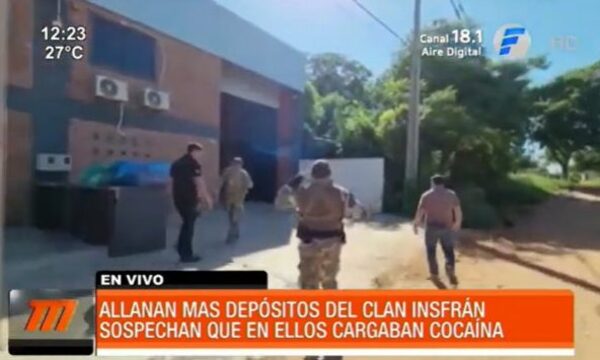 Allanaron más depósitos del clan Insfrán | Telefuturo