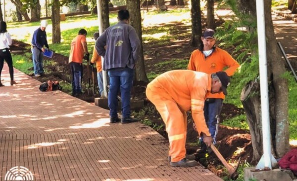 Municipalidad de CDE repara lumínica del Lago de la República
