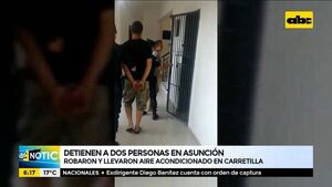 Robaron y llevaron aire acondicionado en carretilla. Una mujer y un hombre fueron detenidos en el barrio Ykua Sati  - ABC Noticias - ABC Color