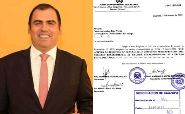 Aprueban rendición de cuentas del Gobernador de Caazapá - Noticiero Paraguay