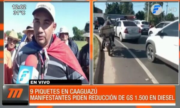Nueve piquetes en zona de Caaguazú | Telefuturo