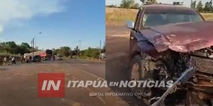 BRUTAL CHOQUE SOBRE RUTA 8 EN CNEL. BOGADO - Itapúa Noticias
