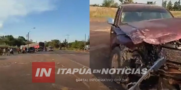 BRUTAL CHOQUE SOBRE RUTA 8 EN CNEL. BOGADO - Itapúa Noticias
