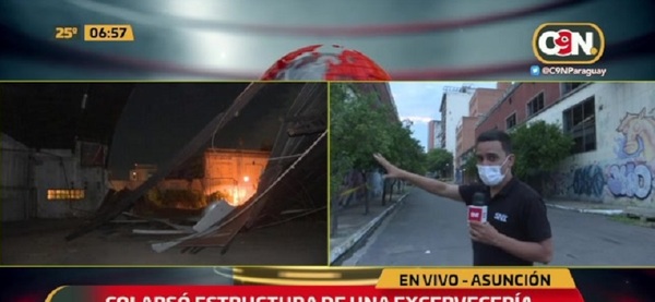 Colapsó estructura de una excervecería en Asunción - C9N