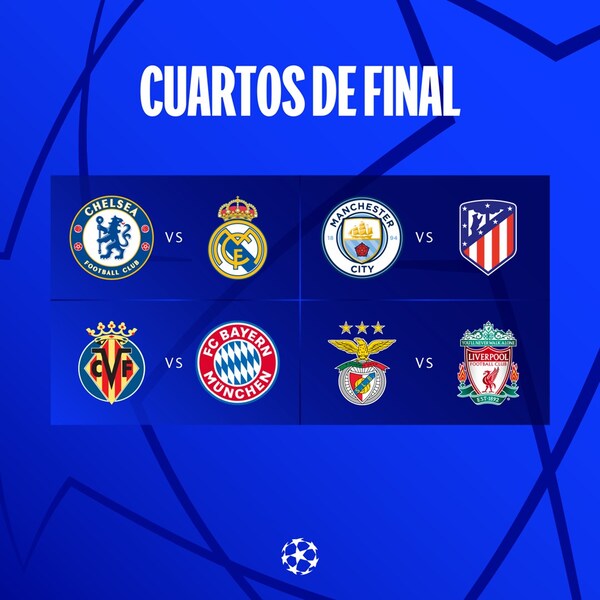 La Champions definió los cruces por los cuartos de final | OnLivePy