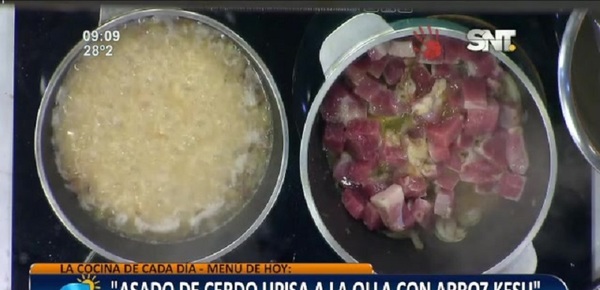 Cocina LMCD: Asado de cerdo UPISA a la olla con arroz kesu - SNT