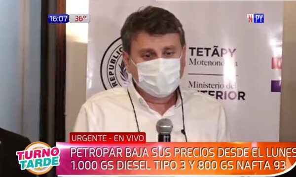 Petropar anuncia baja del combustible | Telefuturo