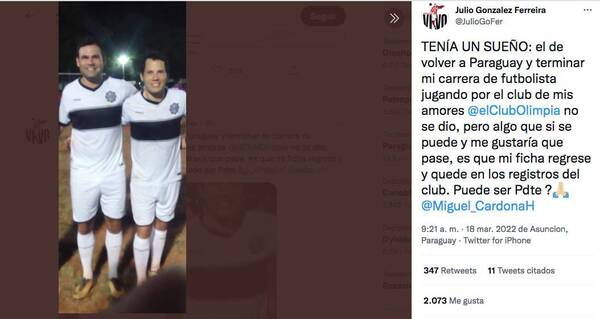 Crónica / Julio González Ferreira “Fichará” por Olimpia