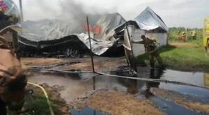 Crónica / Aceitera arde en llamas en Ypané; hay dos trabajadores heridos