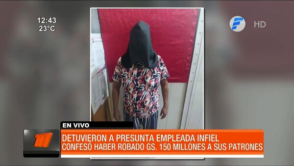 Doméstica detenida por alzarse con G. 150 millones de sus patrones