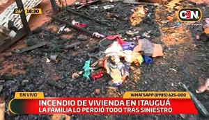 Familia pierde todo a causa de incendio en Itauguá